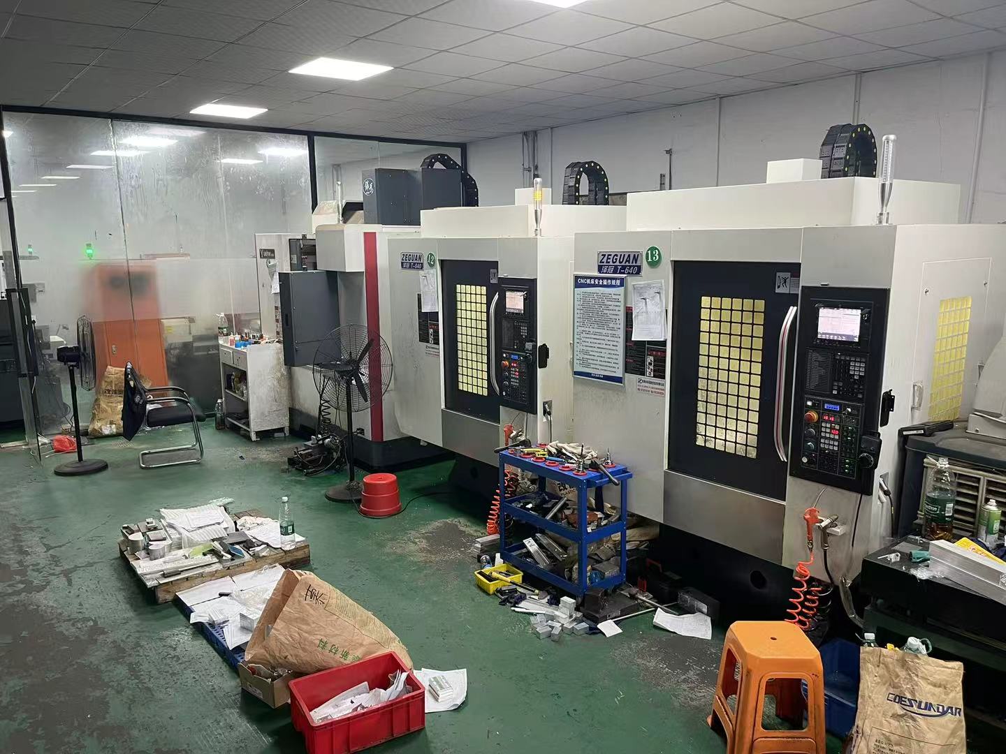 CNC production area supporting BMJ projects in Dongguan