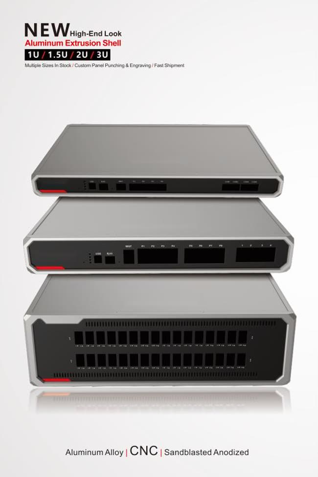 Rack-style aluminum electronic enclosure